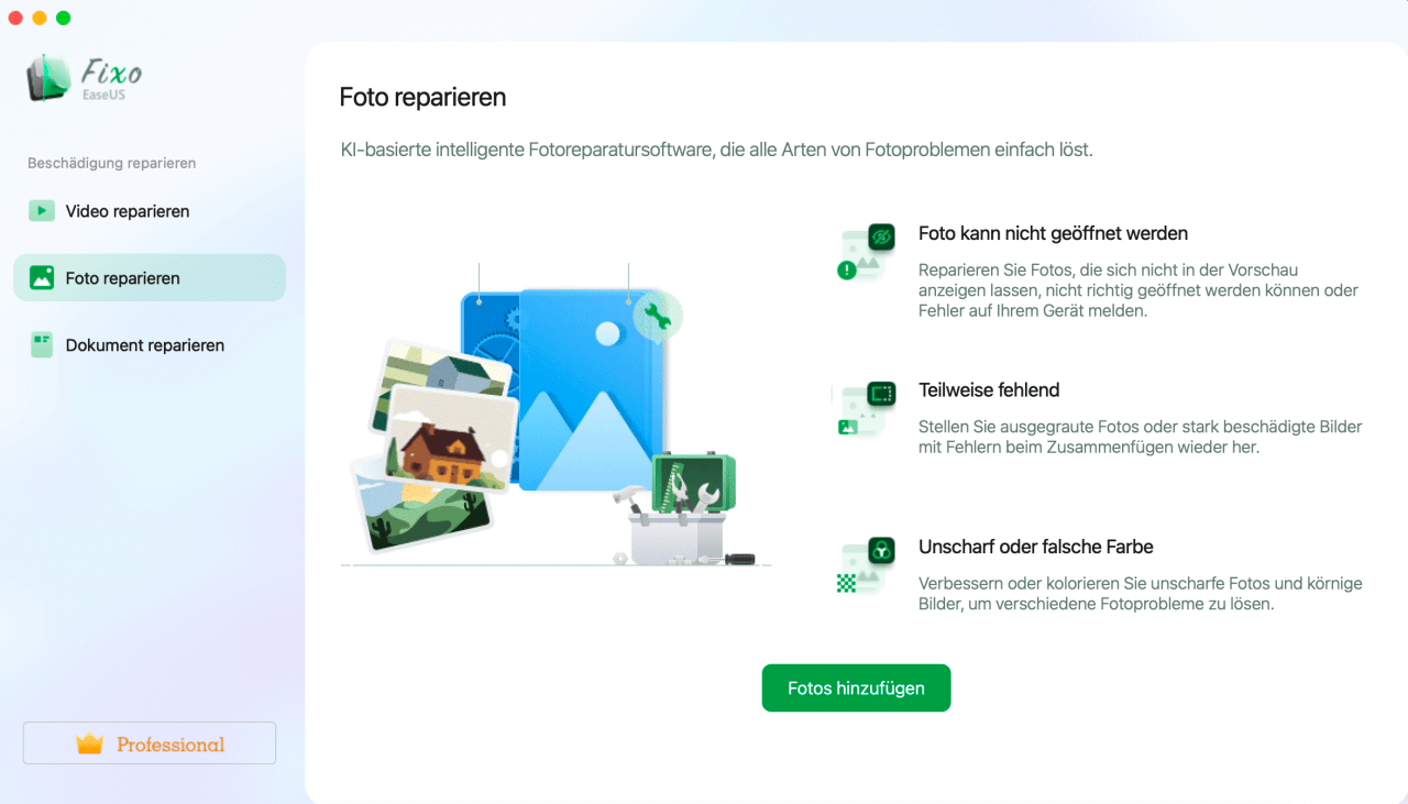 Schritt 1. Hinzufügen der beschädigten Bilder
